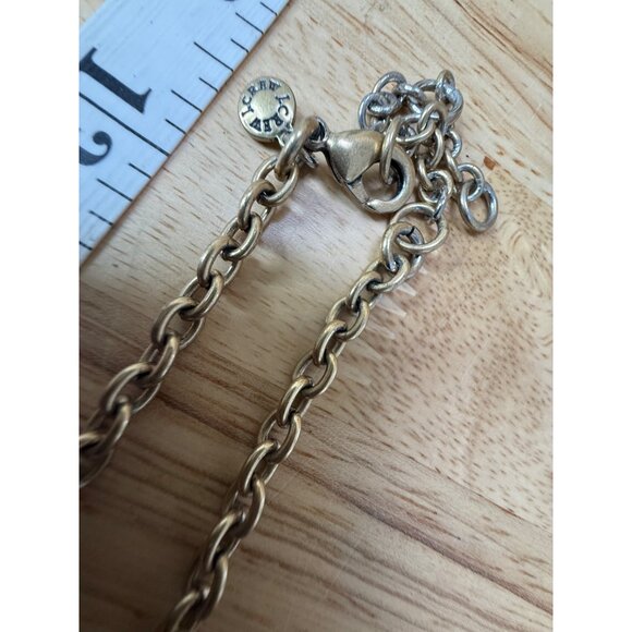 J. Crew Statement Necklace Gold Chain With Black & Clear Stones Teardrop - Picture 6 of 9